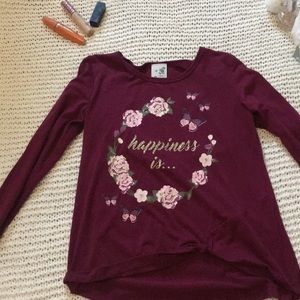 Red velvet long sleeve shirt